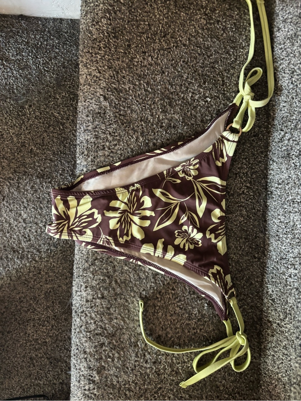 Cupshe Brown and Yellow Floral Tie-Side Bikini - Picture 4 of 5